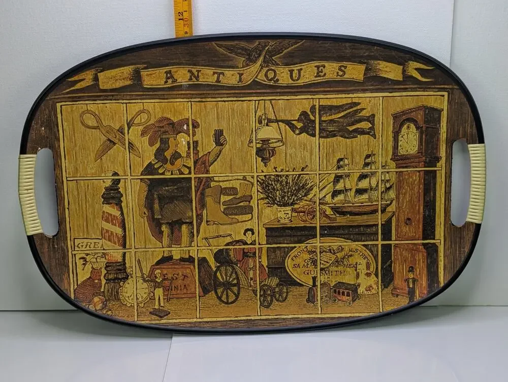 Vintage Gift Gallery Japan Antiques Serving Tray Oval 19